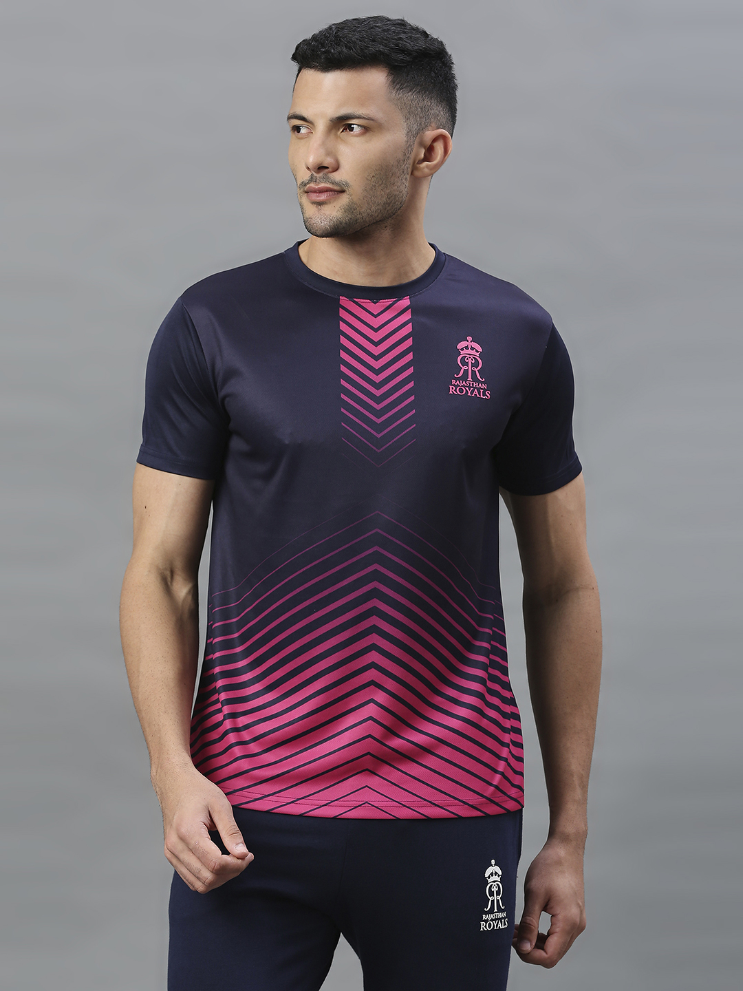 Rajasthan Royals RR Official Men Blue Printed Round Neck T-Shirts (1)