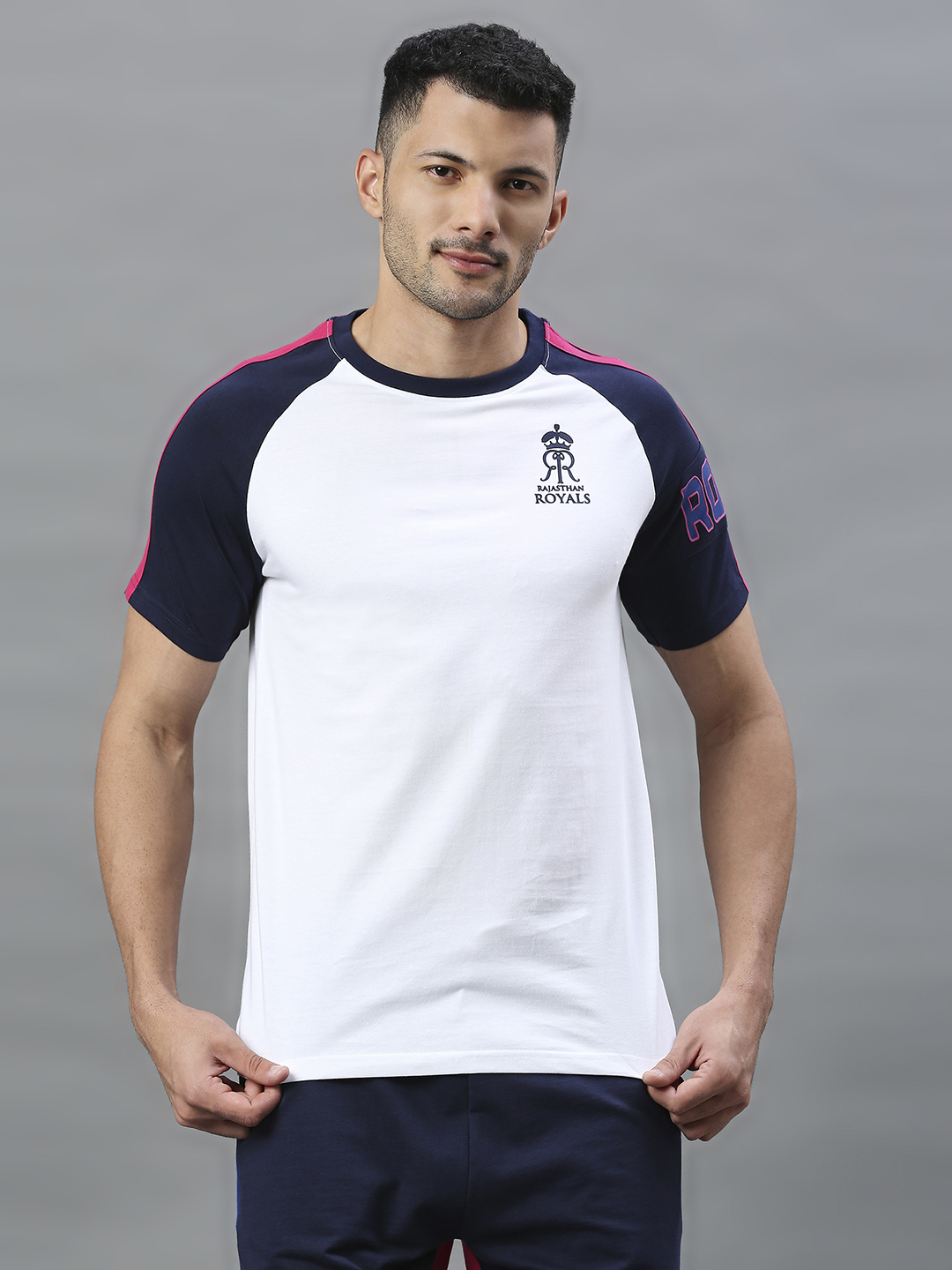 Rajasthan Royals RR Official Men White Printed Round Neck T-Shirts (1)