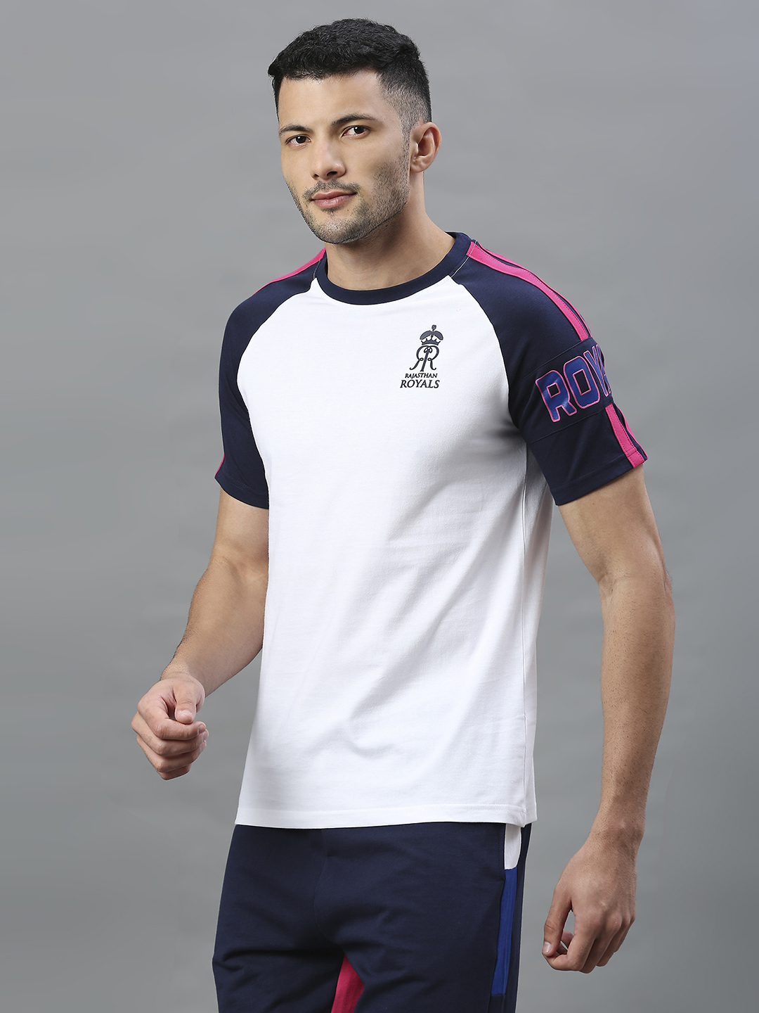 Rajasthan Royals RR Official Men White Printed Round Neck T-Shirts (3)