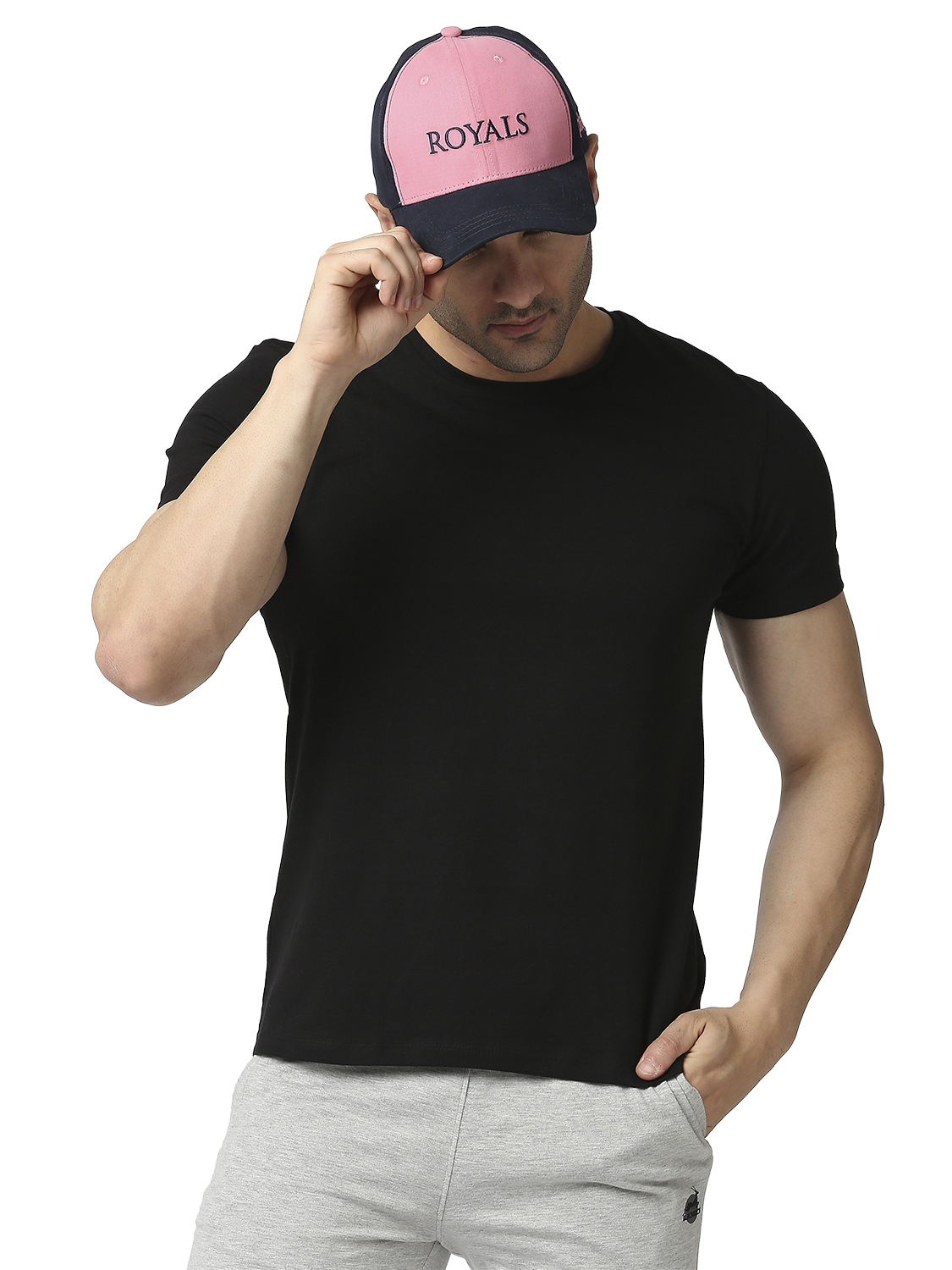 Rajasthan Royals RR Pink and Black Printed Cap (7)