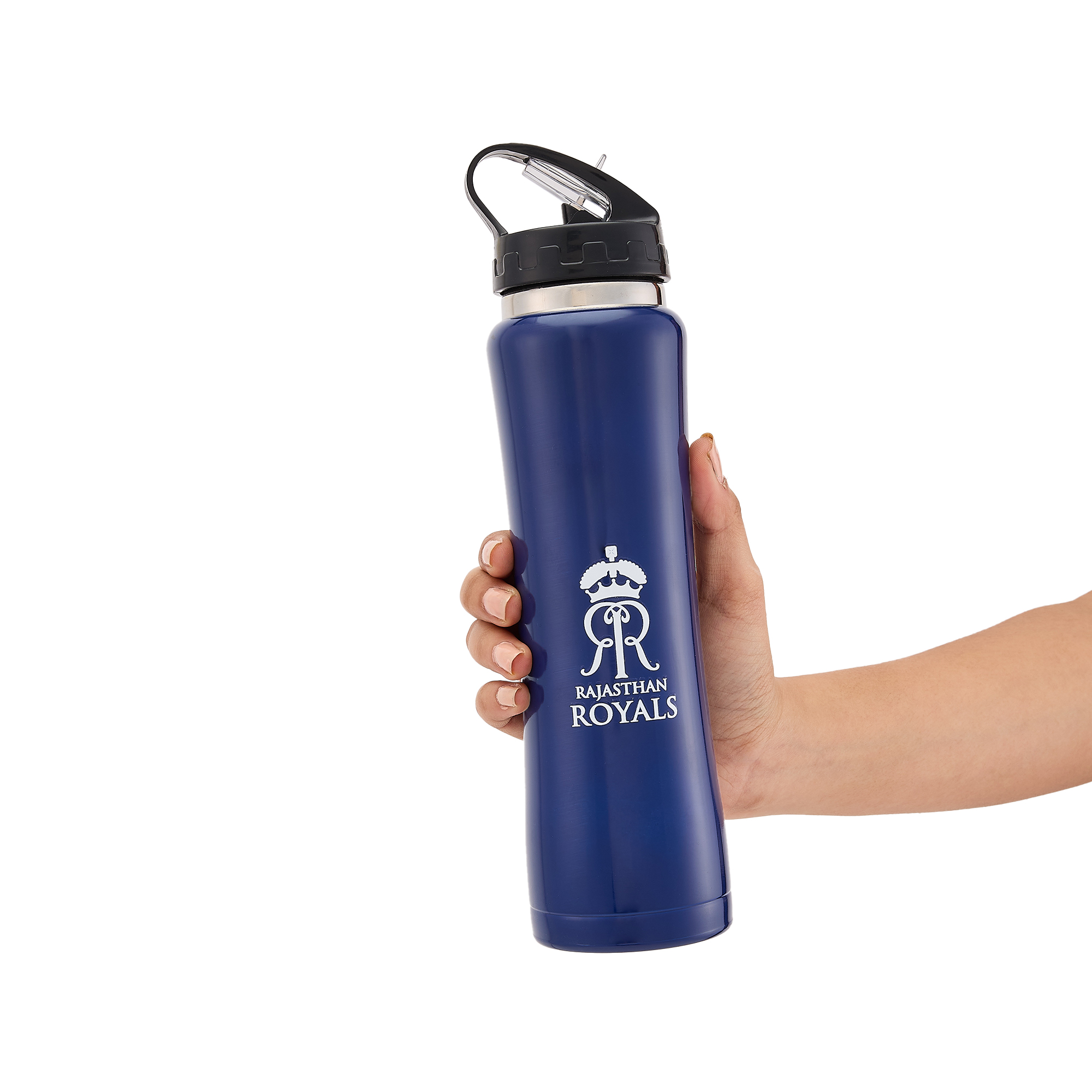 Rajasthan Royals Single Walled, Easy to Carry, Leak-Proof, Rust Free, Stainless Steel Bottle - 750 Ml (Blue) (2)