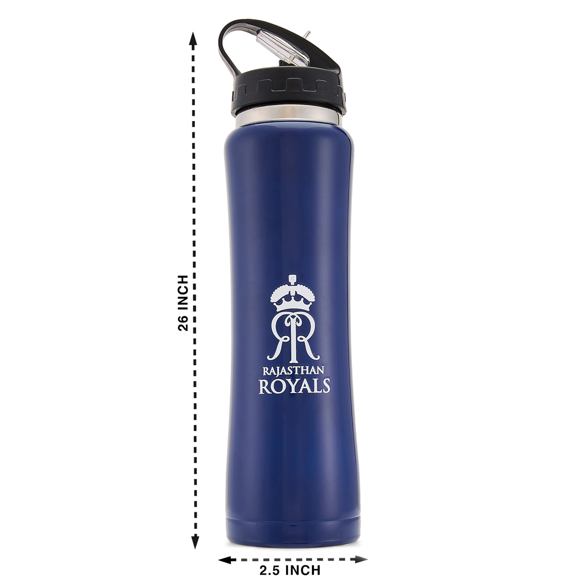 Rajasthan Royals Single Walled, Easy to Carry, Leak-Proof, Rust Free, Stainless Steel Bottle - 750 Ml (Blue) (6)
