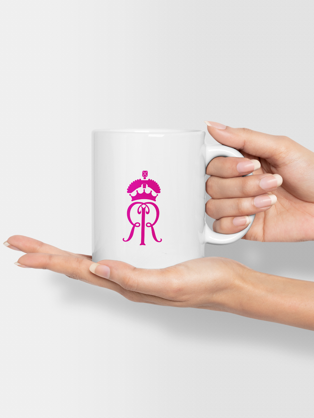 Rajasthan Royals White and Pink Royals Printed Ceramic Glossy Mug 325 ml - (Pack of 1) (2)