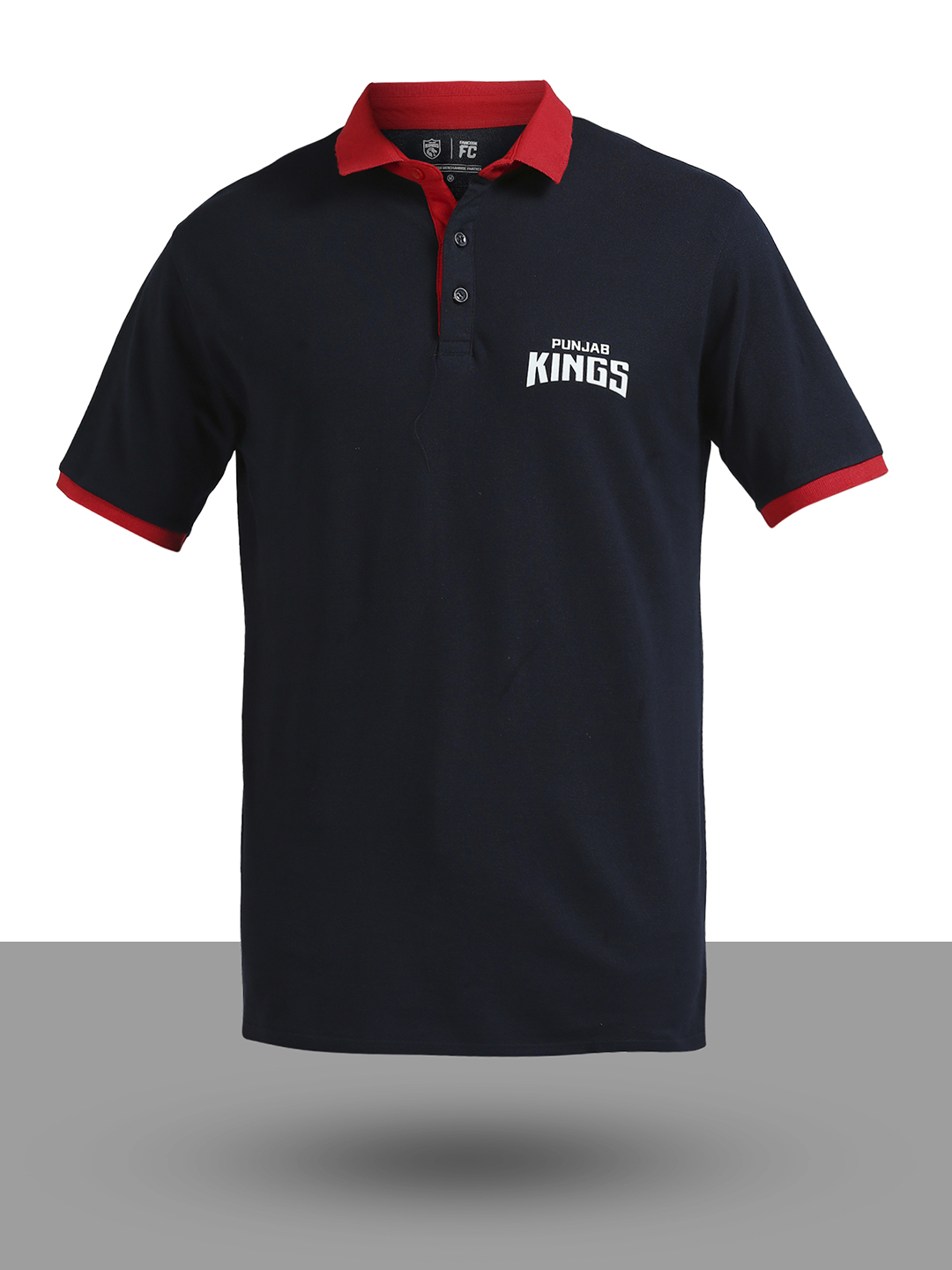 Buy Men Navy Blue and Red Solid Half Sleeves Polo Collar Cotton T-Shirt ...
