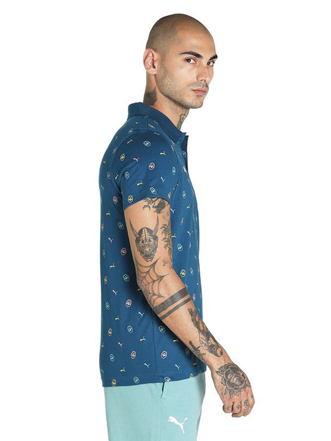 Royal Challengers Bangalore Men All Over Print Half Sleeves Polo Collar Cotton T-Shirt (4)