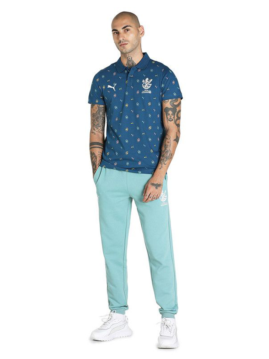Royal Challengers Bangalore Men All Over Print Half Sleeves Polo Collar Cotton T-Shirt (5)