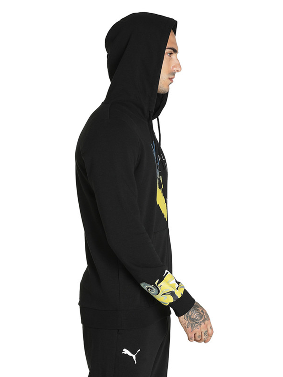 Royal Challengers Bangalore Men Black Graphic Printed Full Sleeves Hoodie (4)