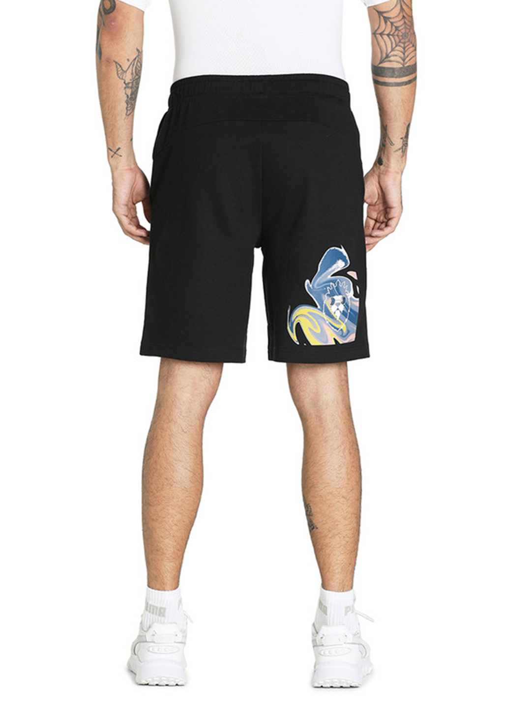 Royal Challengers Bangalore Men Black Graphic Printed Mid-Rise Cotton Sports Shorts (4)