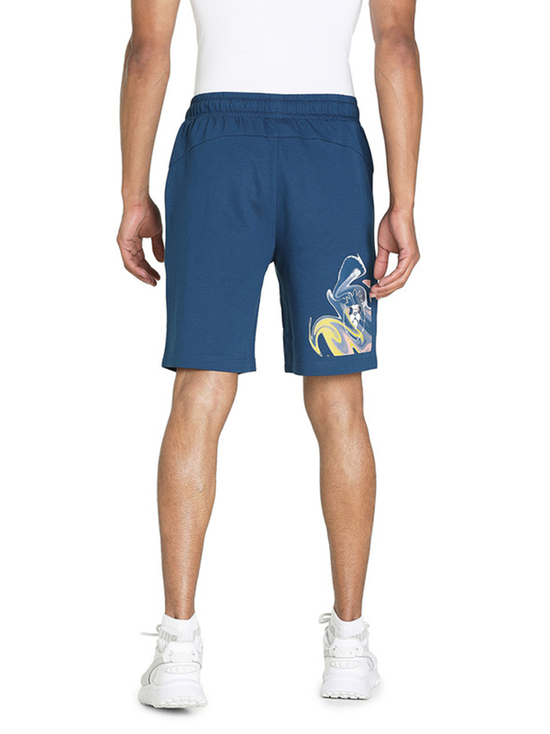 Royal Challengers Bangalore Men Blue Graphic Printed Mid-Rise Cotton Sports Shorts (3)