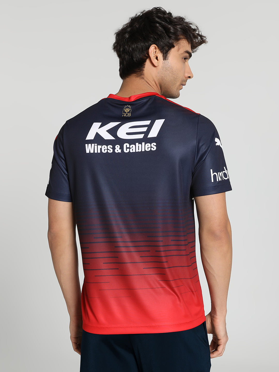 Royal Challengers Bangalore Men Navy Blue and Red Half Sleeves Official 2023 Replica Jersey (3)