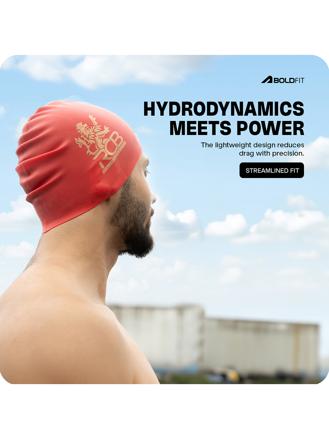 Royal Challengers Bangalore Men Silicone Swimming Caps Easy Fit - Red (6)