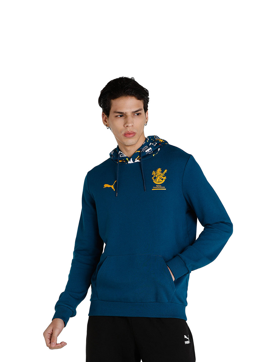 Royal Challengers Bangalore RCB Puma Blue Regular Fit Hoodie (1)