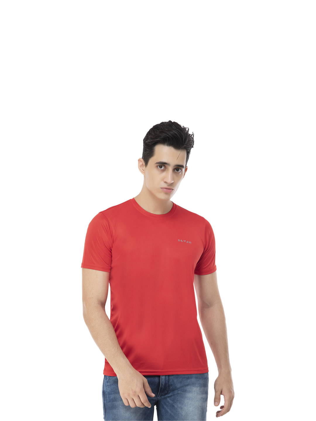 Seven by MS Dhoni Seven by MS Dhoni Red Regular Fit Atlas T-Shirt (1)