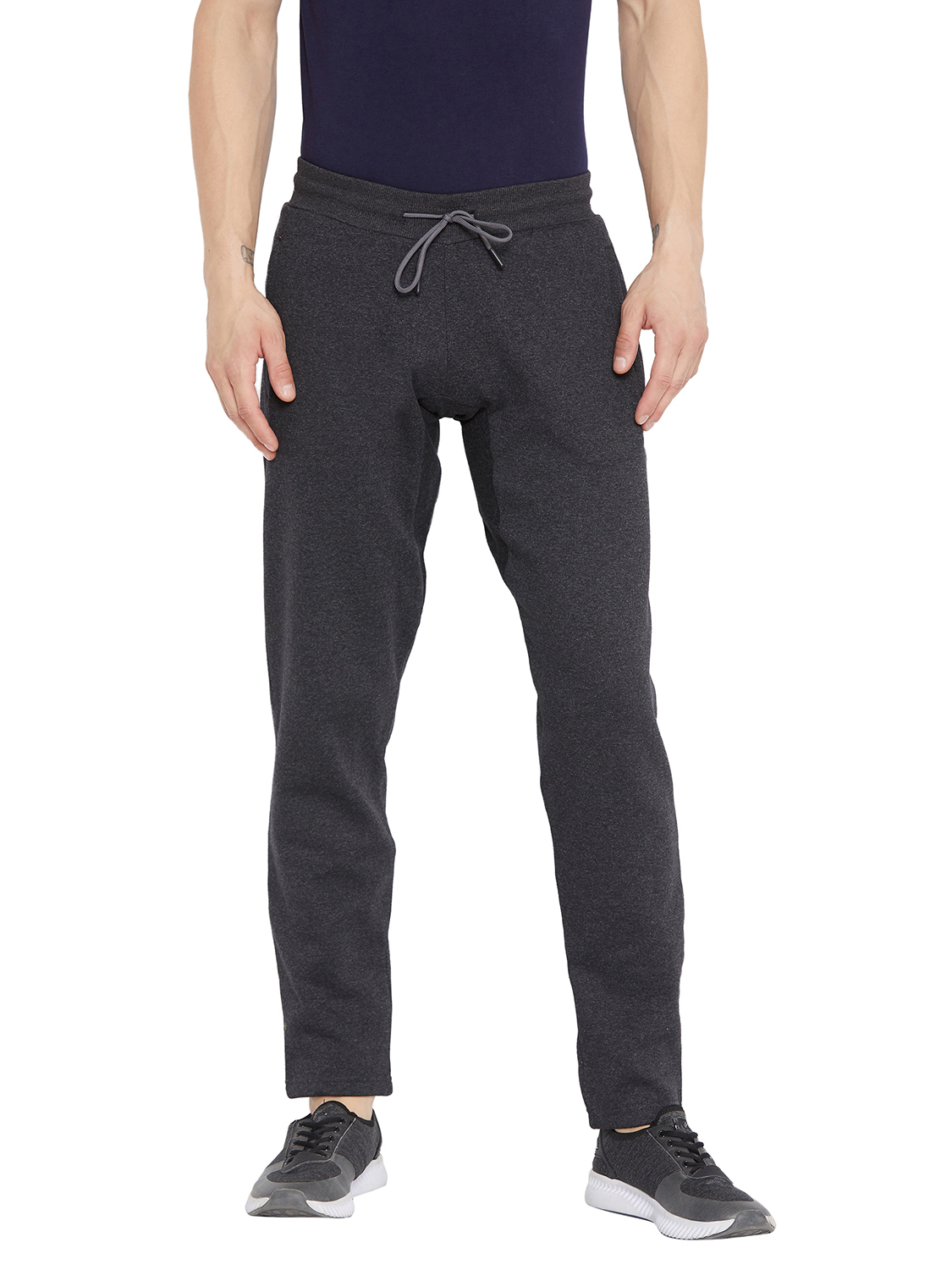 SG Men Anthra Melange Printed Polyester Regular Fit Track Pants (1)