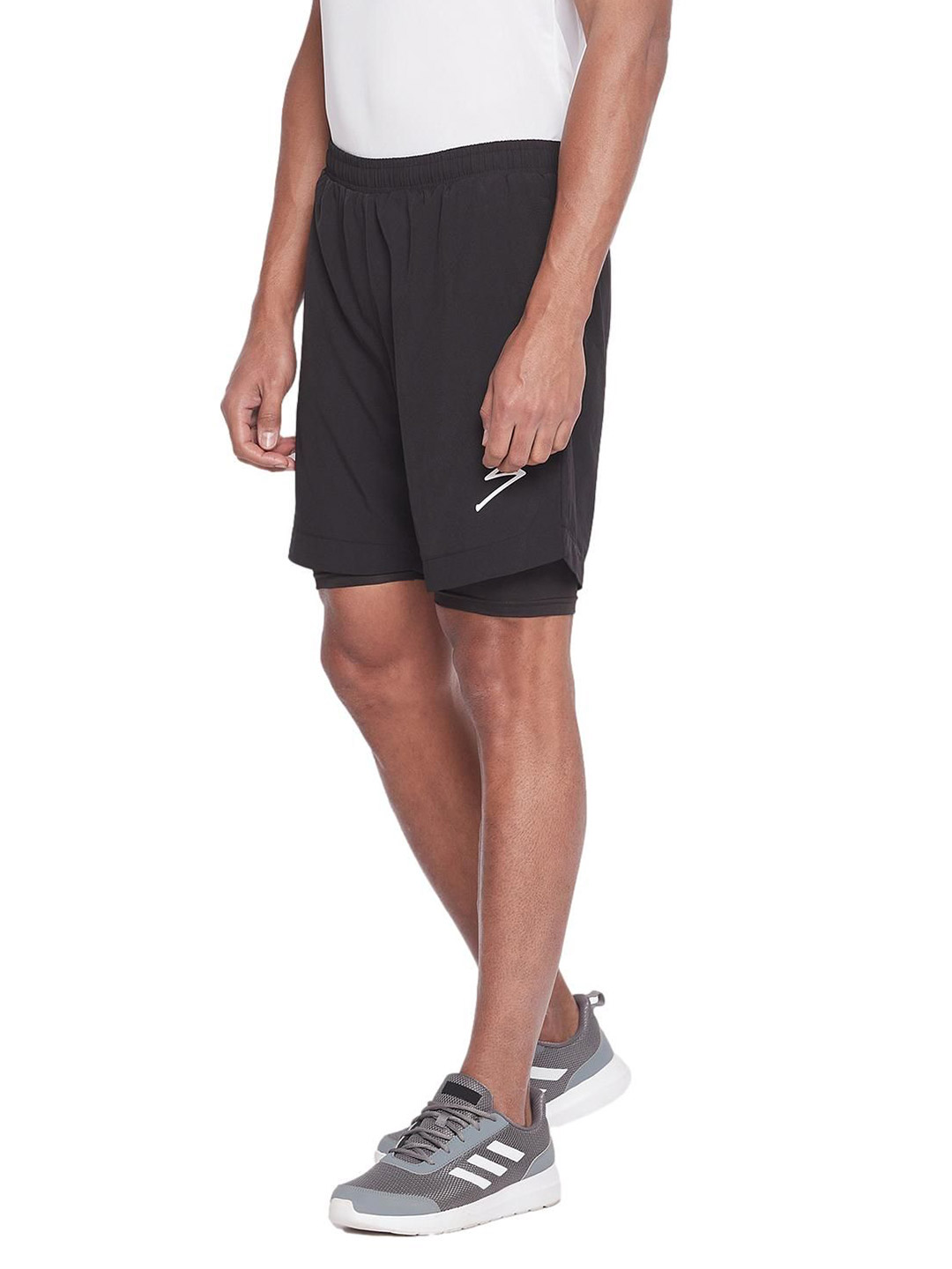 SG Men Black Printed Polyester Regular Fit Sports Shorts (4)