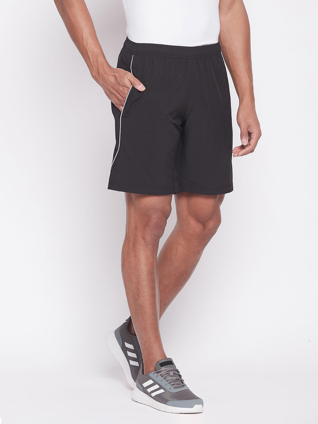 SG Men Black Printed Polyester Regular Fit Sports Shorts (2)