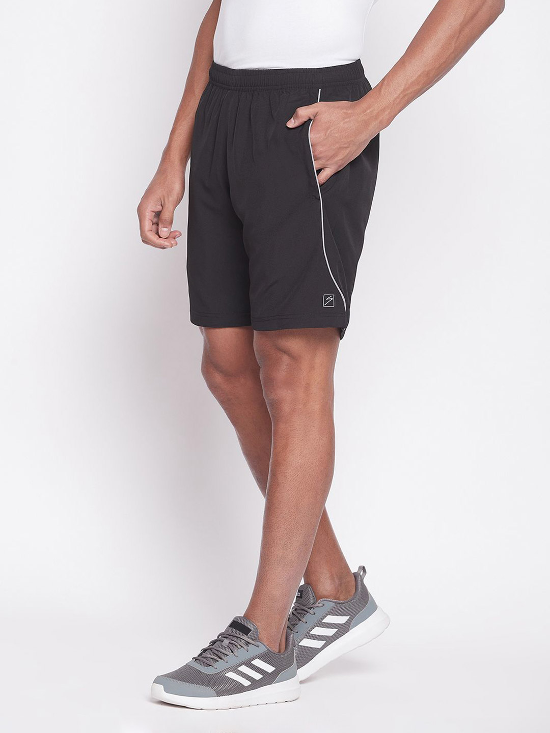 SG Men Black Printed Polyester Regular Fit Sports Shorts (3)