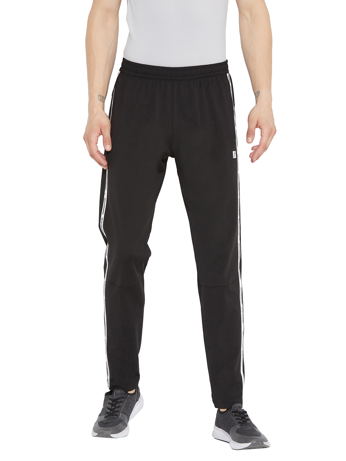 SG Men Black Printed Polyester Regular Fit Track Pants