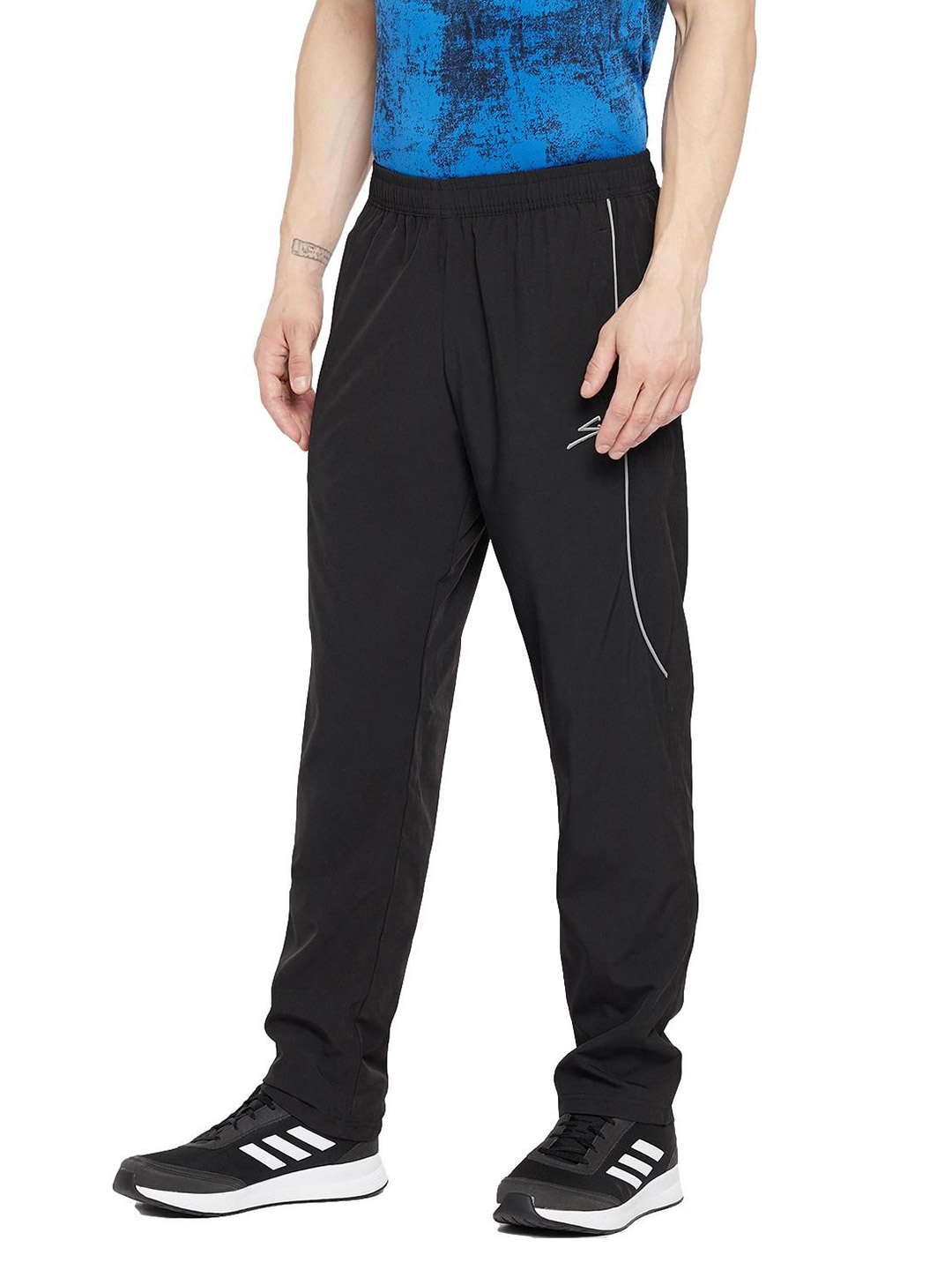 SG Men Black Printed Polyester Regular Fit Track Pants (2)