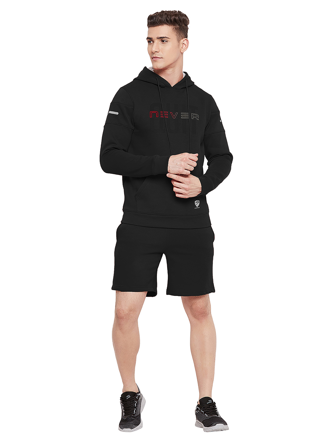 SG Men Black Solid Long Sleeves Hooded Sweatshirts (1)