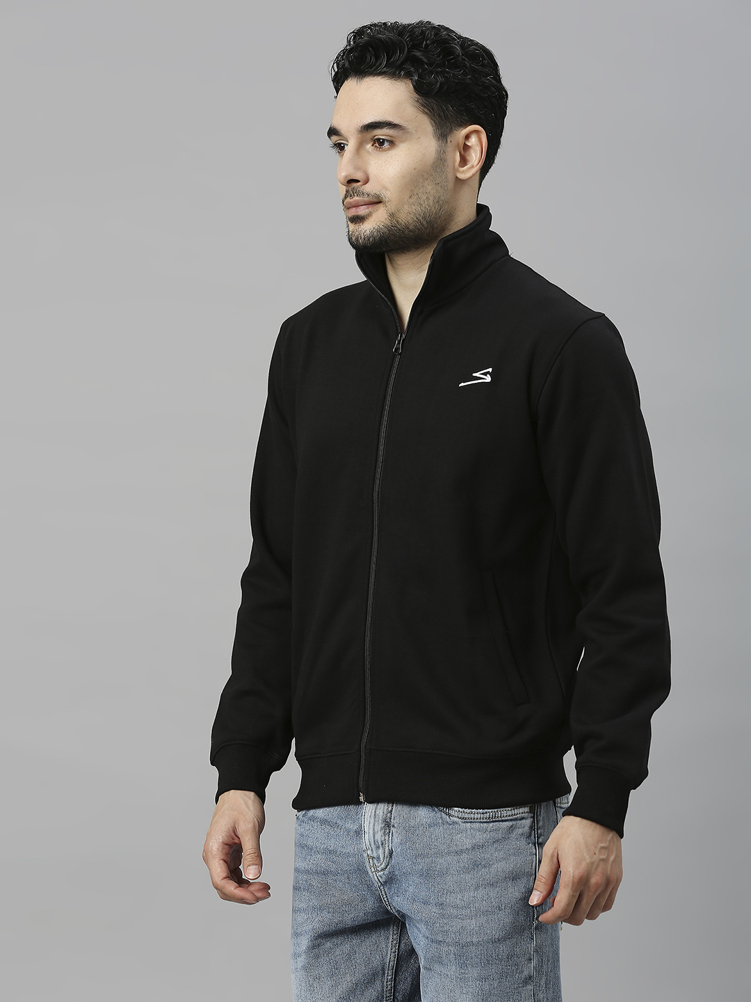 SG Men Black Solid Long Sleeves Round Neck Jackets (3)