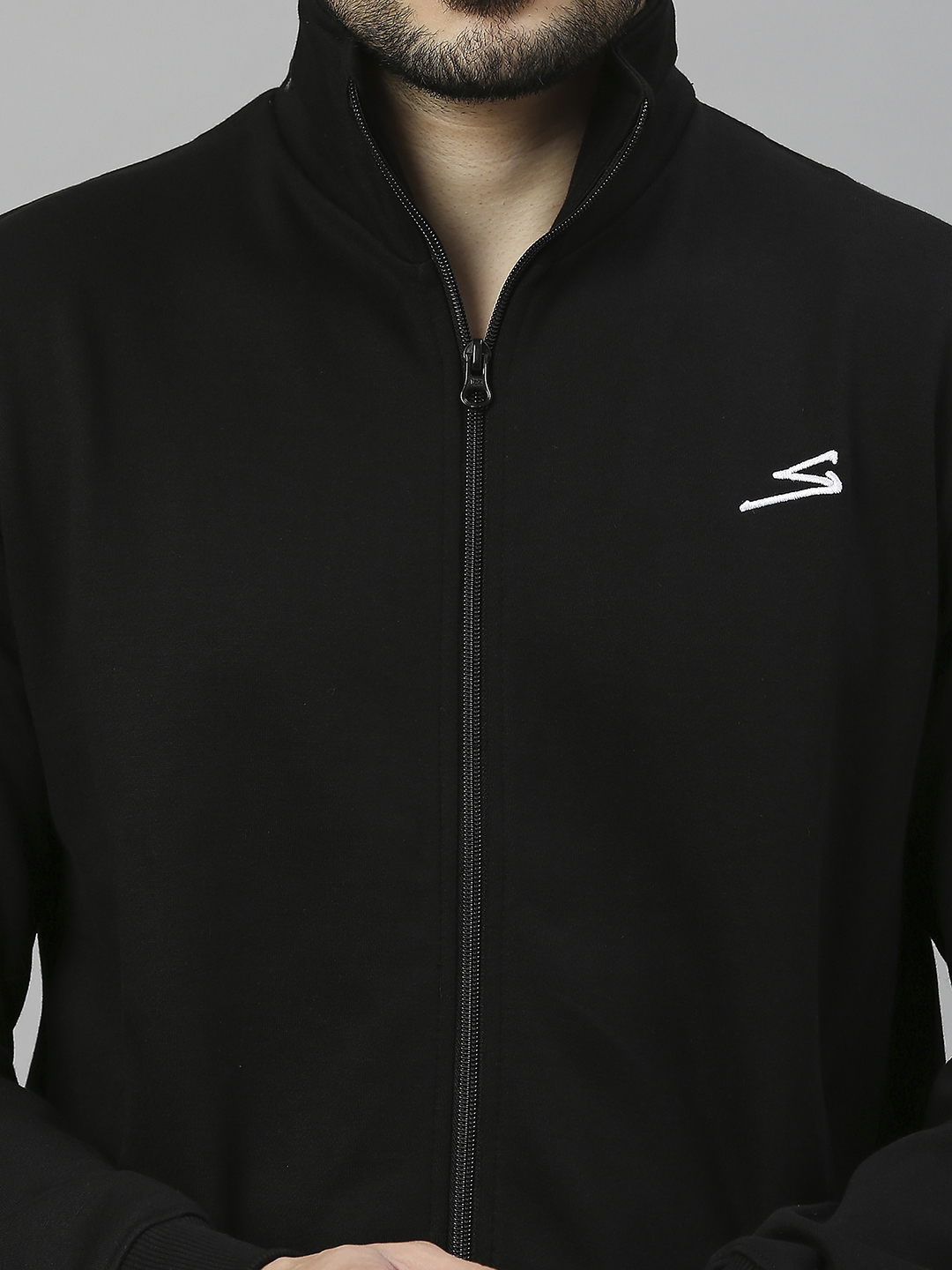 SG Men Black Solid Long Sleeves Round Neck Jackets (6)