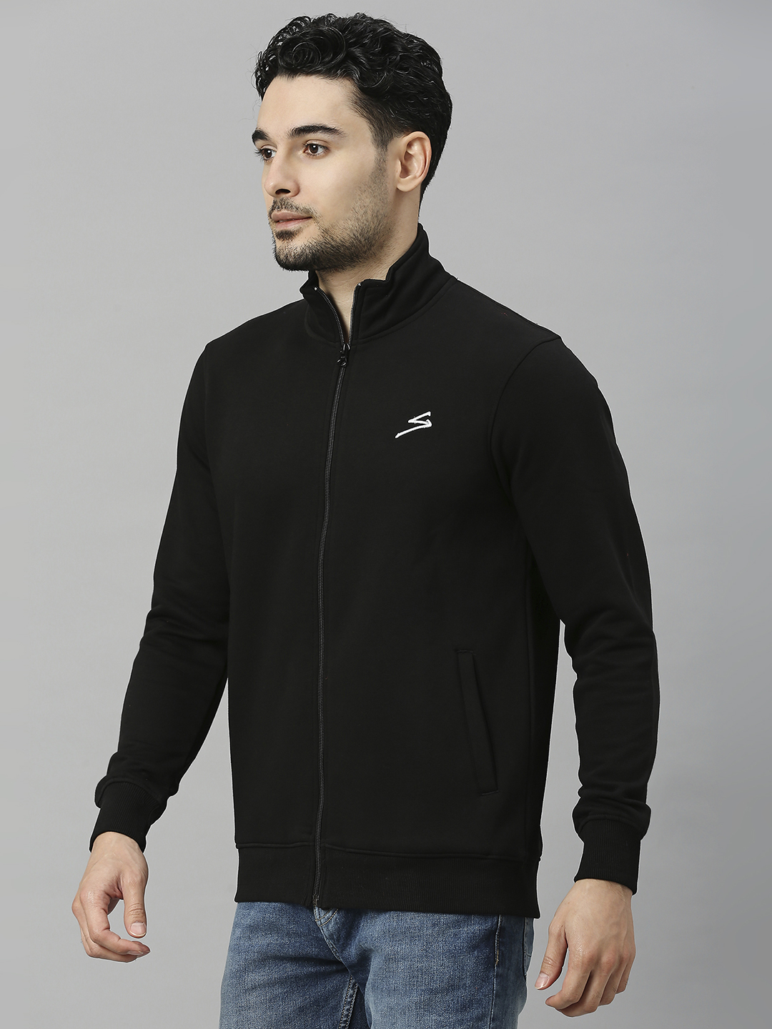 SG Men Black Solid Long Sleeves Round Neck Jackets (3)