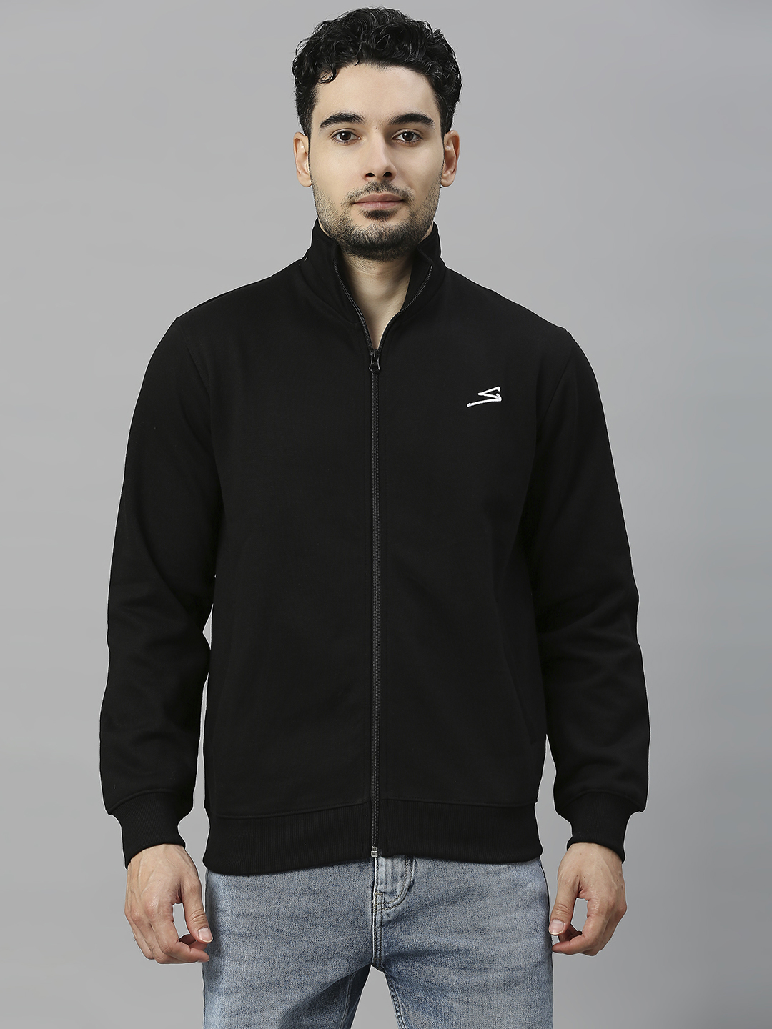 SG Men Black Solid Long Sleeves Round Neck Jackets (1)