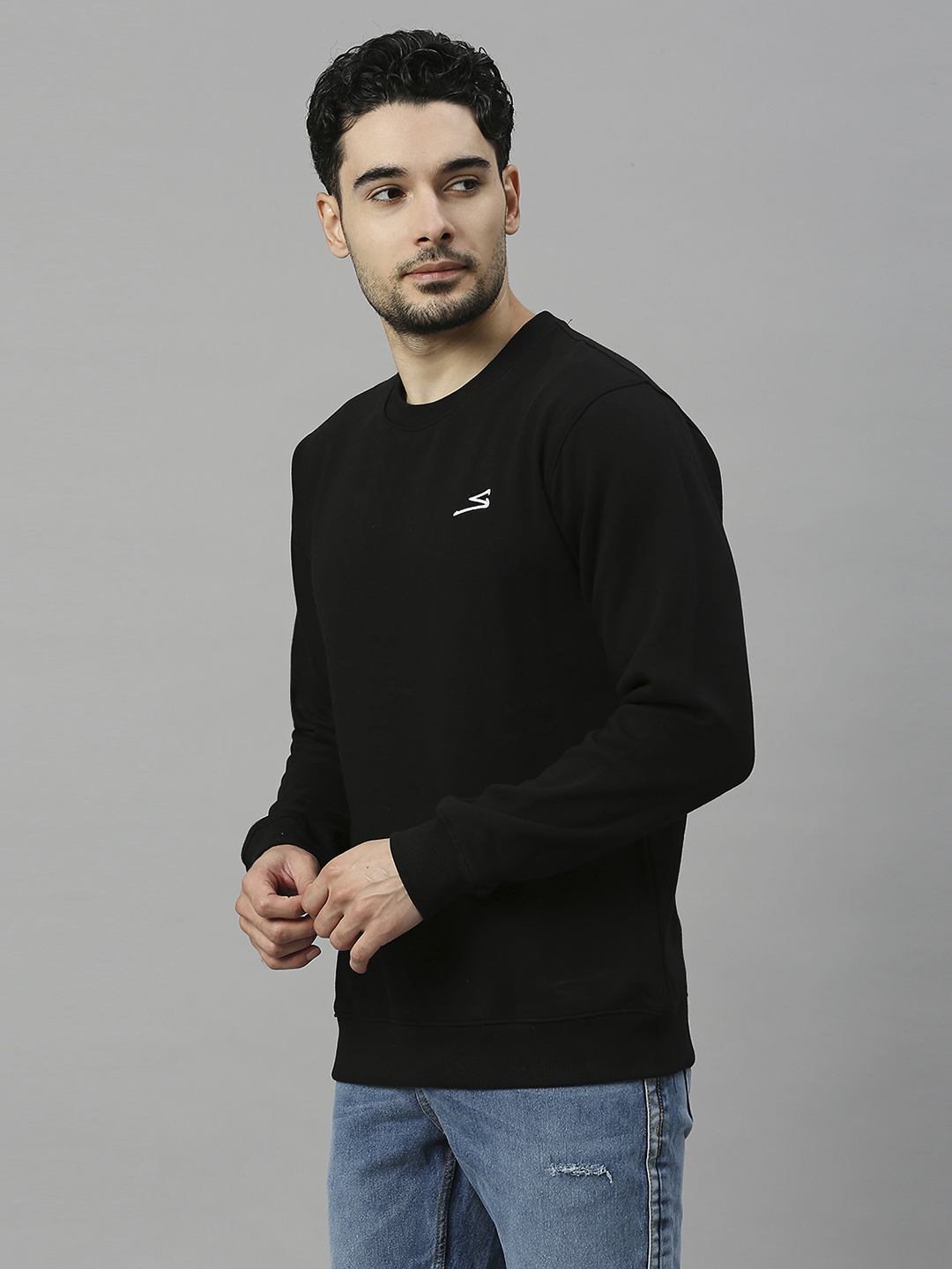 SG Men Black Solid Long Sleeves Round Neck Sweatshirts (3)