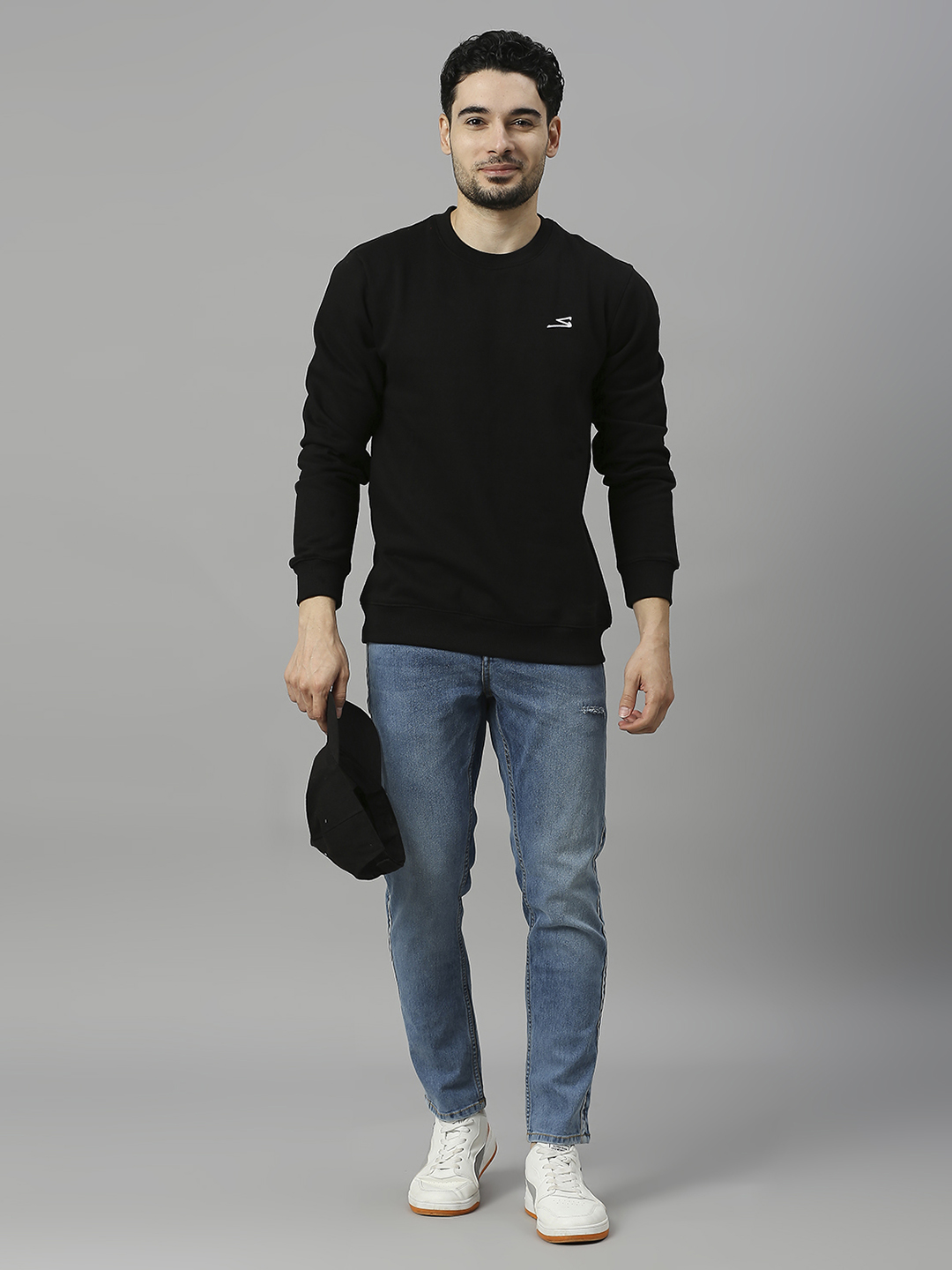 SG Men Black Solid Long Sleeves Round Neck Sweatshirts (4)