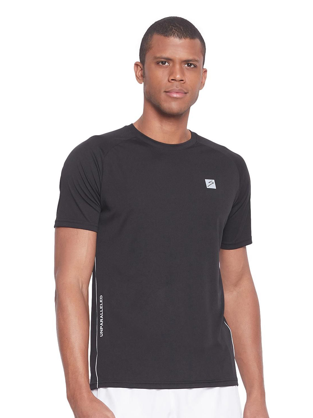 Men Black Solid Short Sleeves Polo Collar T-Shirts