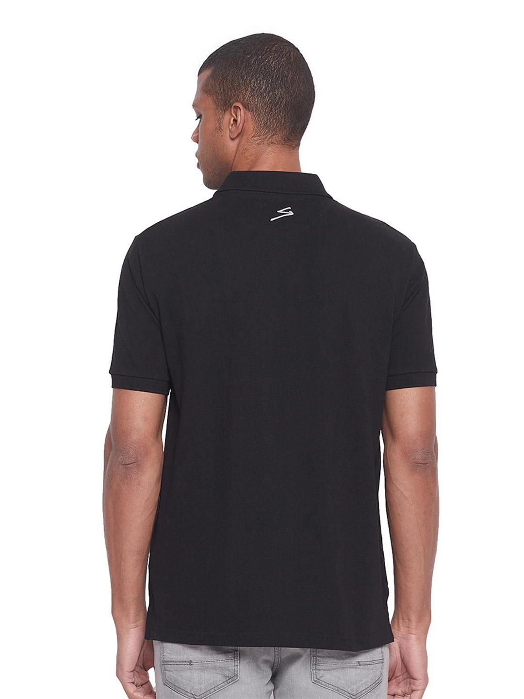 SG Men Black Solid Short Sleeves Polo Collar T-Shirts (3)