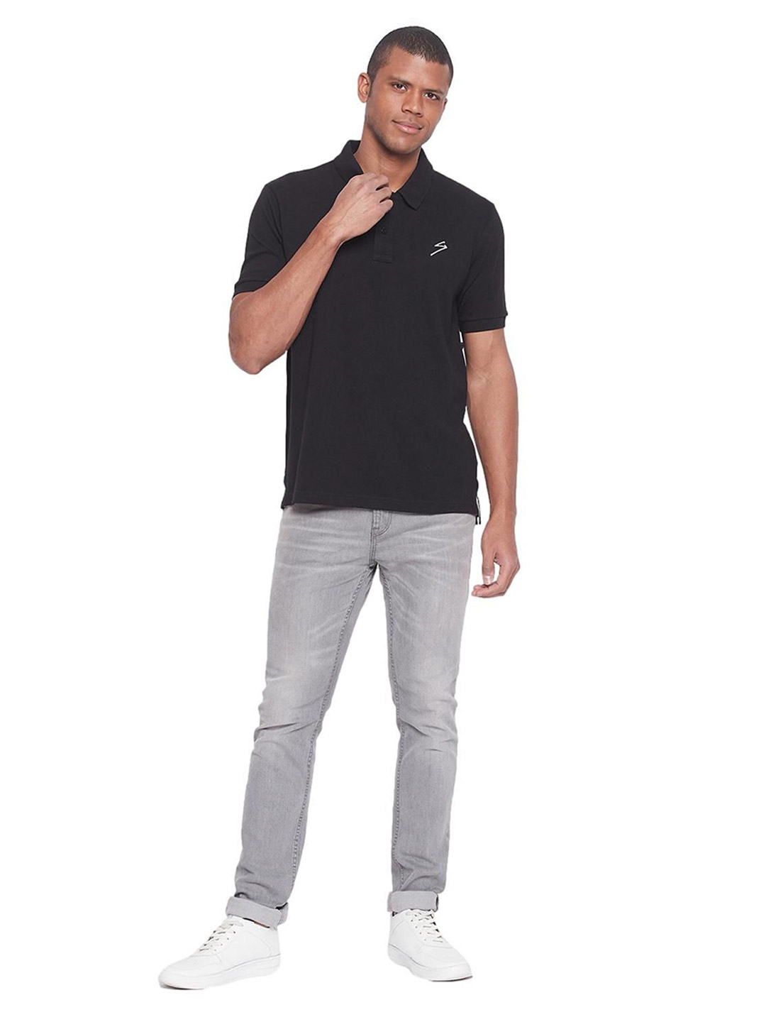 SG Men Black Solid Short Sleeves Polo Collar T-Shirts (5)