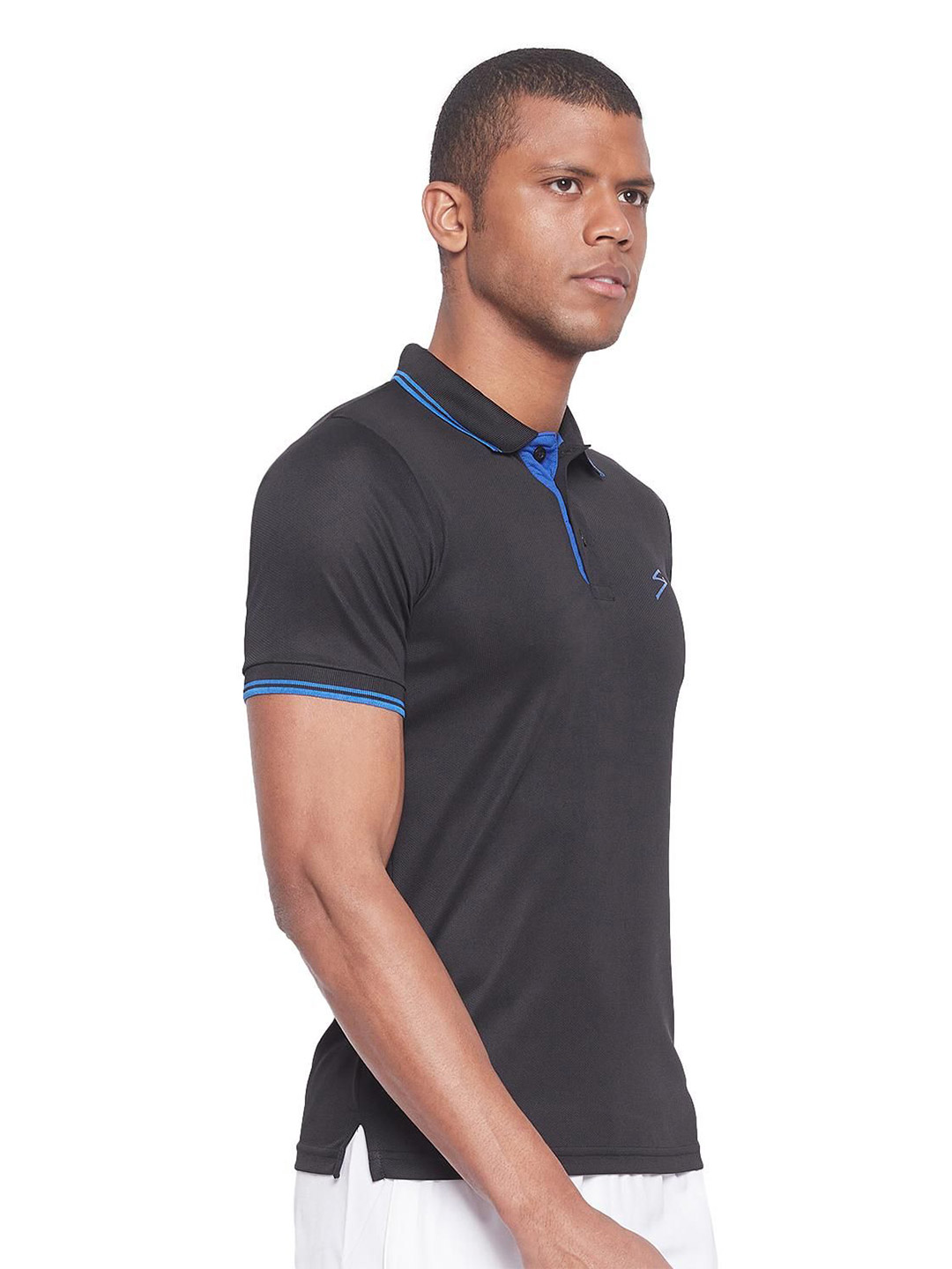 SG Men Black Solid Short Sleeves Polo Collar T-Shirts (4)