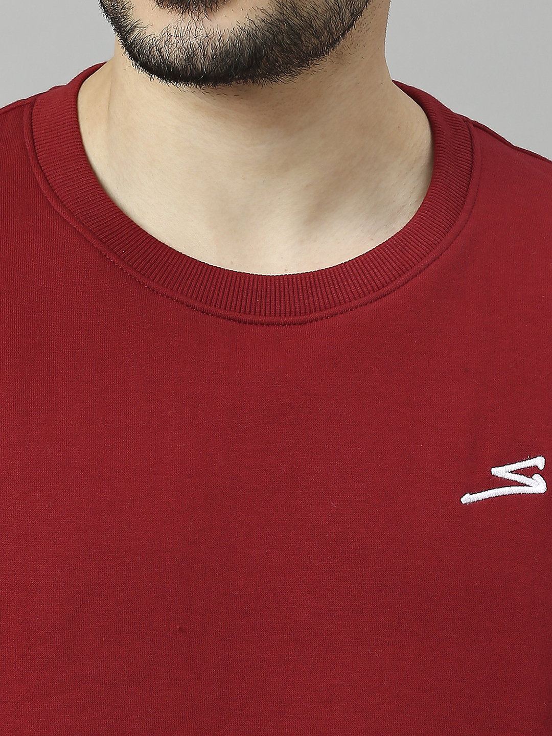 SG Men Burgandy Solid Long Sleeves Round Neck Sweatshirts (6)