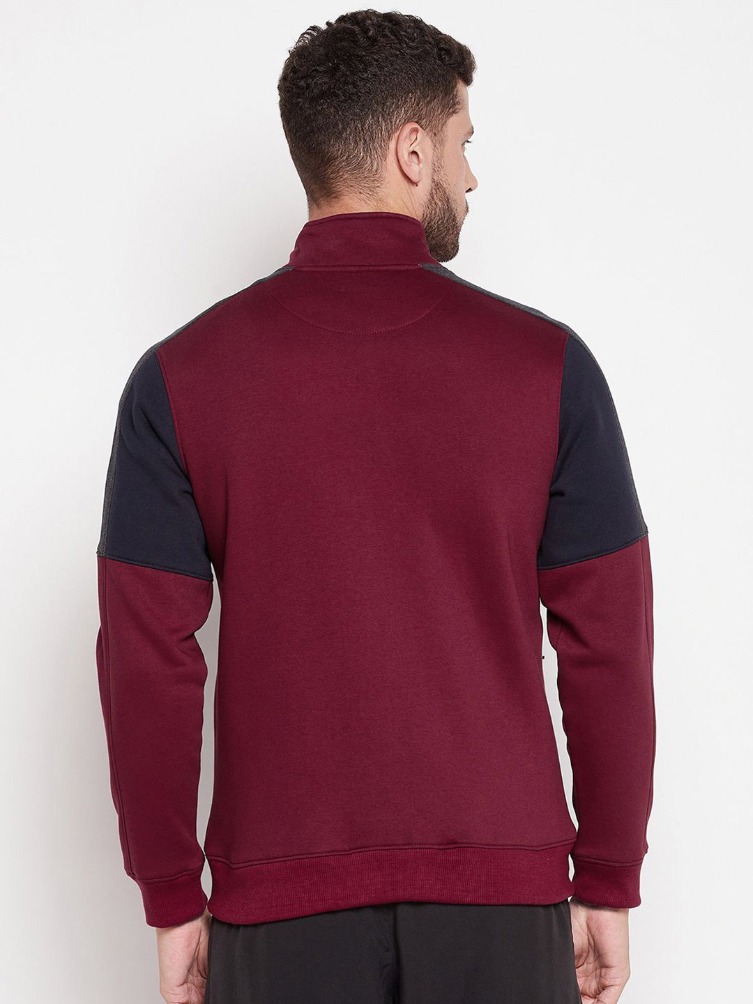 SG Men Dark Cherry Solid Long Sleeves Round Neck Jackets (3)