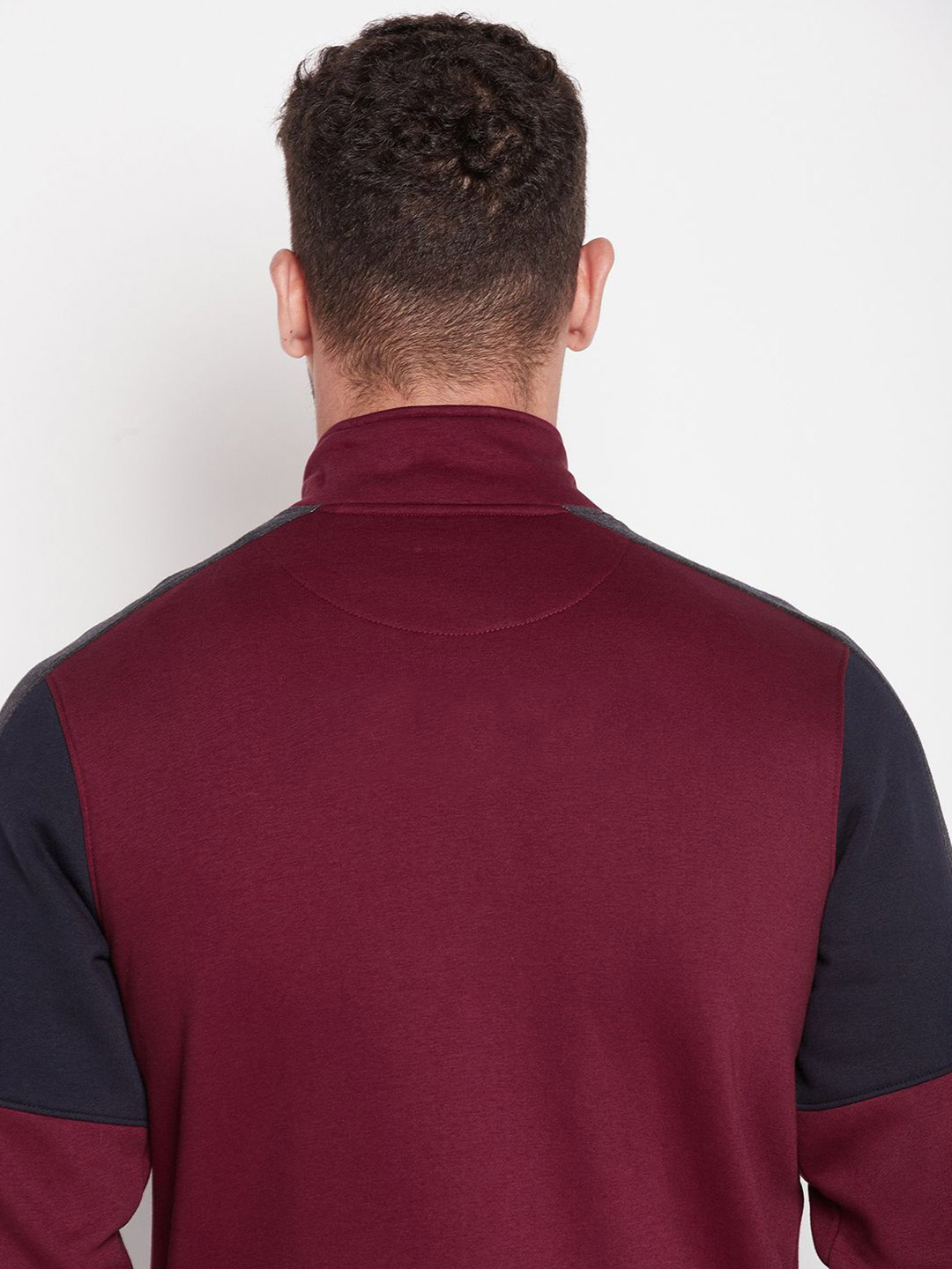 SG Men Dark Cherry Solid Long Sleeves Round Neck Jackets (7)