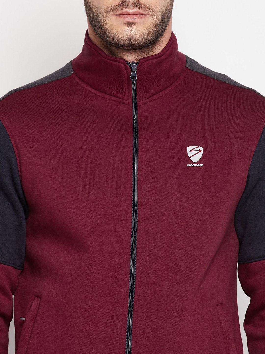 SG Men Dark Cherry Solid Long Sleeves Round Neck Jackets (6)
