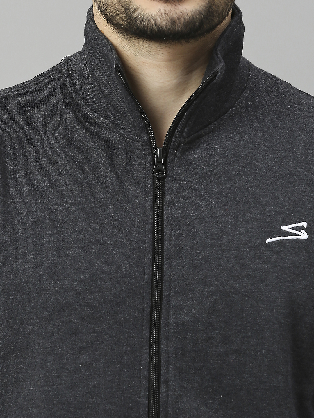 SG Men Dark Grey Solid Long Sleeves Round Neck Jackets (6)