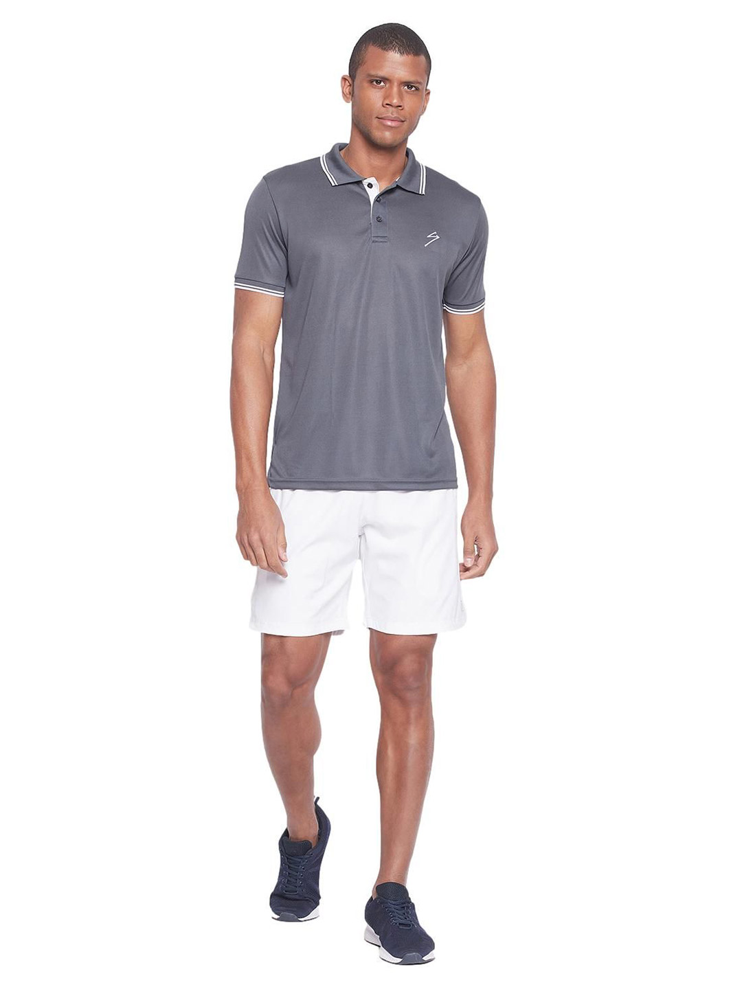 SG Men Dark Grey Solid Short Sleeves Polo Collar T-Shirts (5)