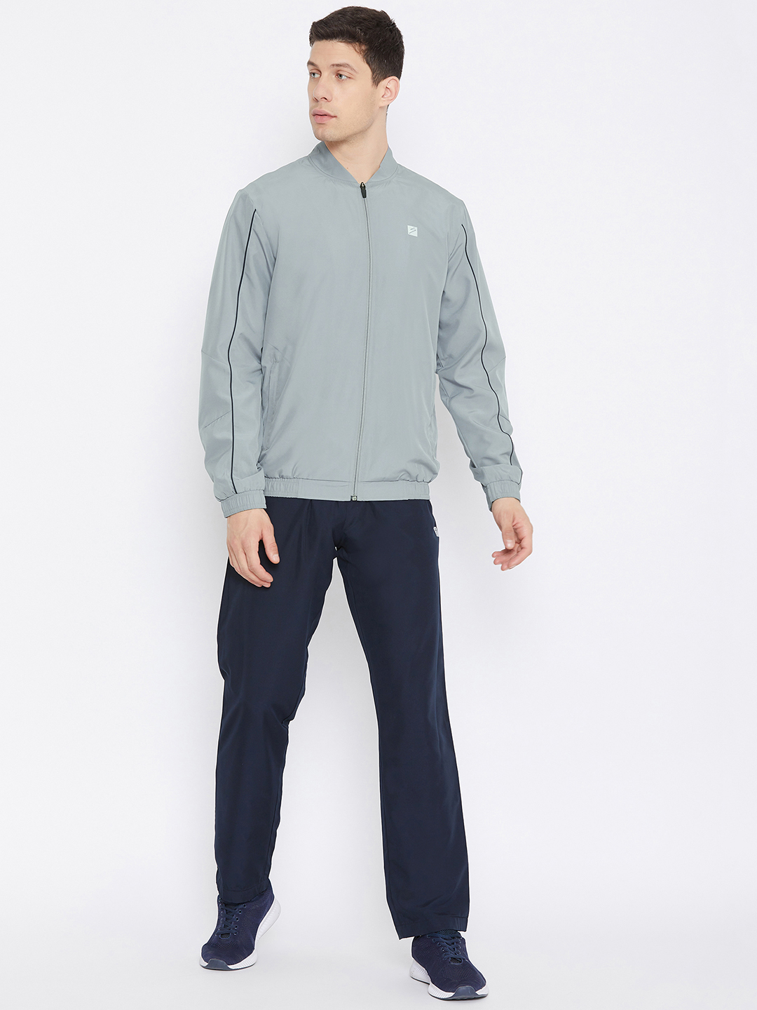SG Men Foggy Grey Solid Long Sleeves Round Neck Co-ord Sets (1)