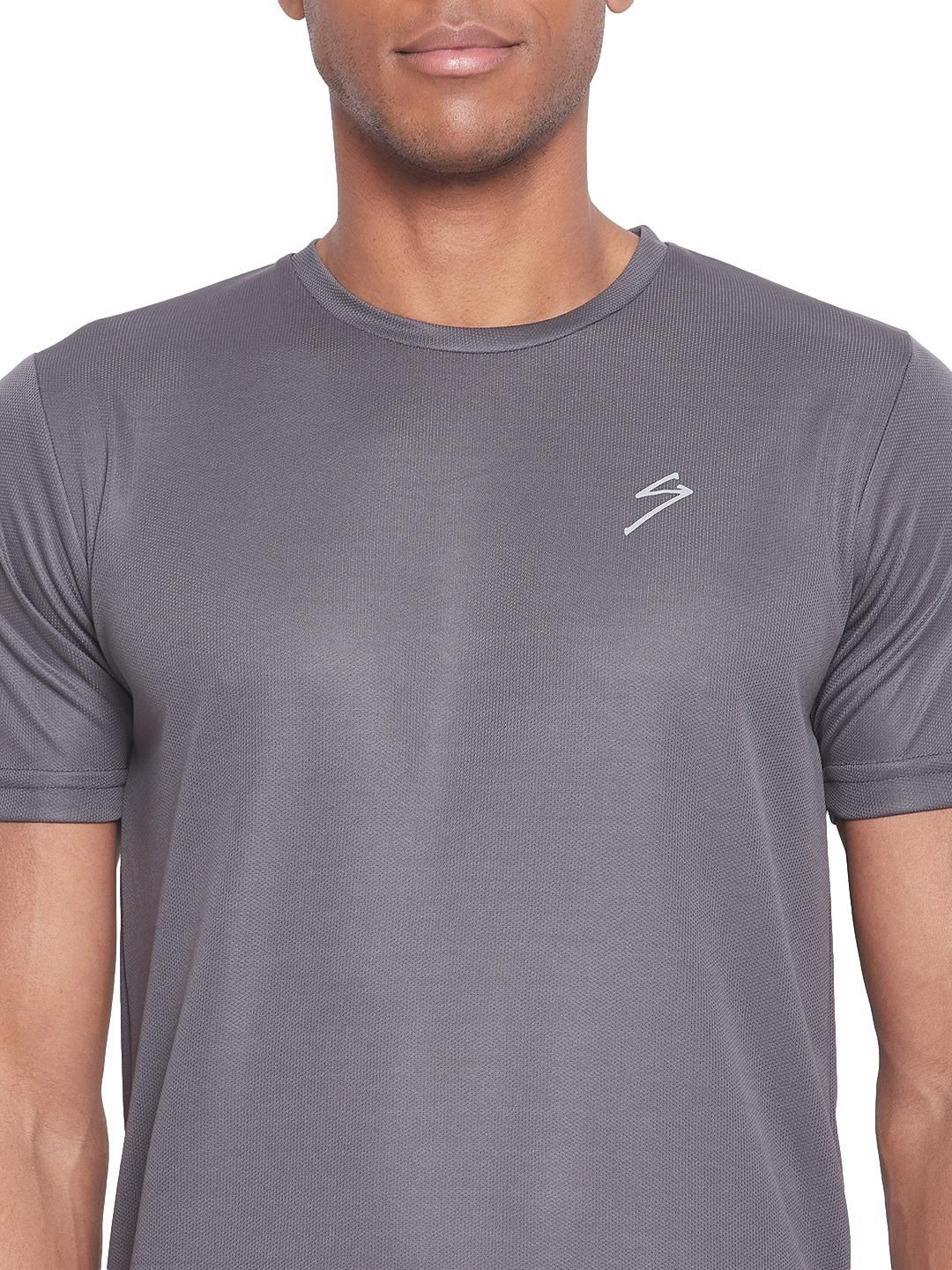 SG Men Grey Melange Solid Short Sleeves Polo Collar T-Shirts (6)