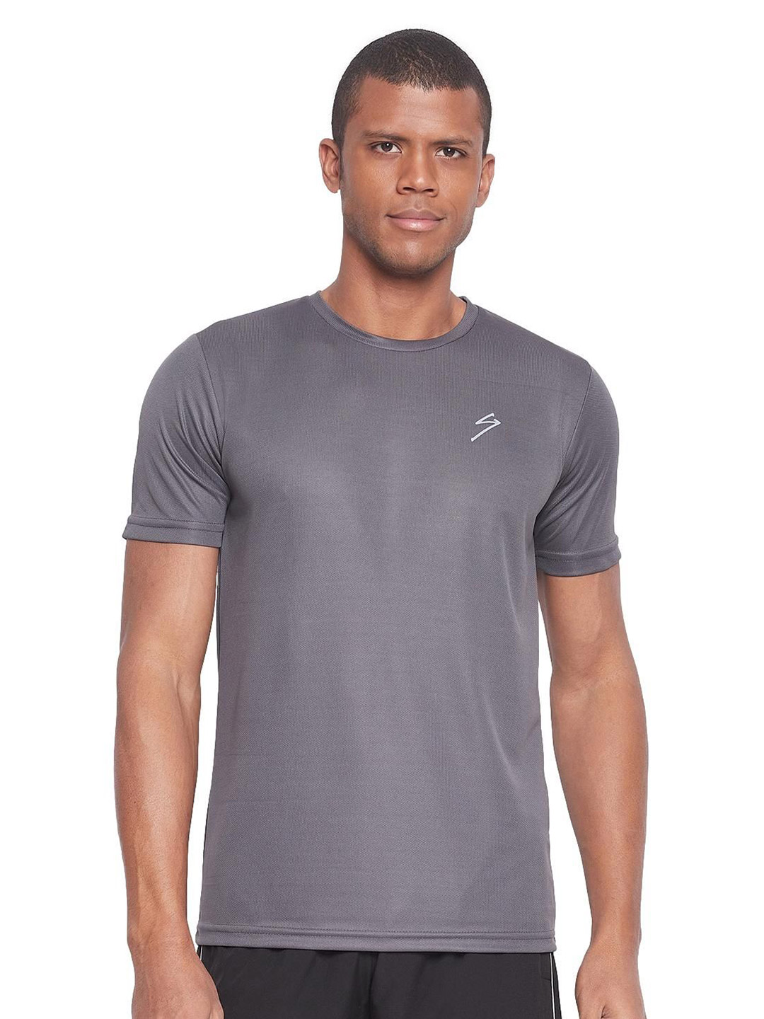 SG Men Grey Melange Solid Short Sleeves Polo Collar T-Shirts (1)