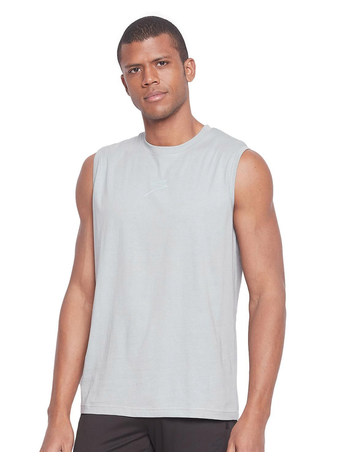 SG Men Grey Solid Sleeveless Round Neck vests (3)