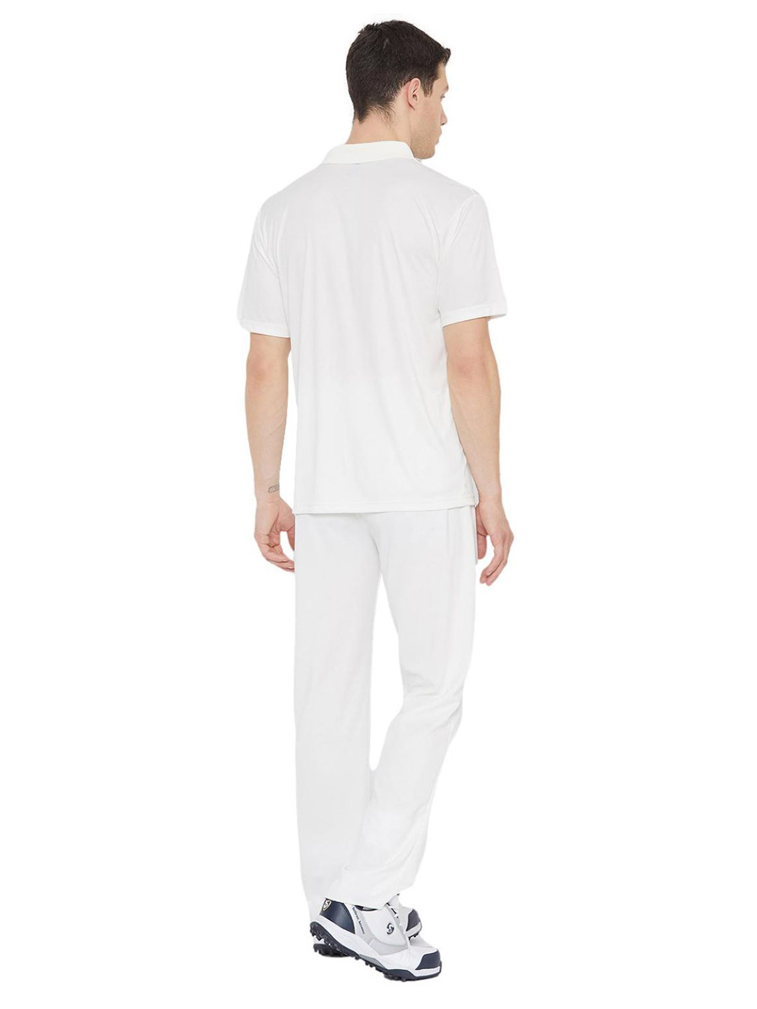 SG Men Half Sleeves Off-White Cricket Club Polo Neck Shirt (5)