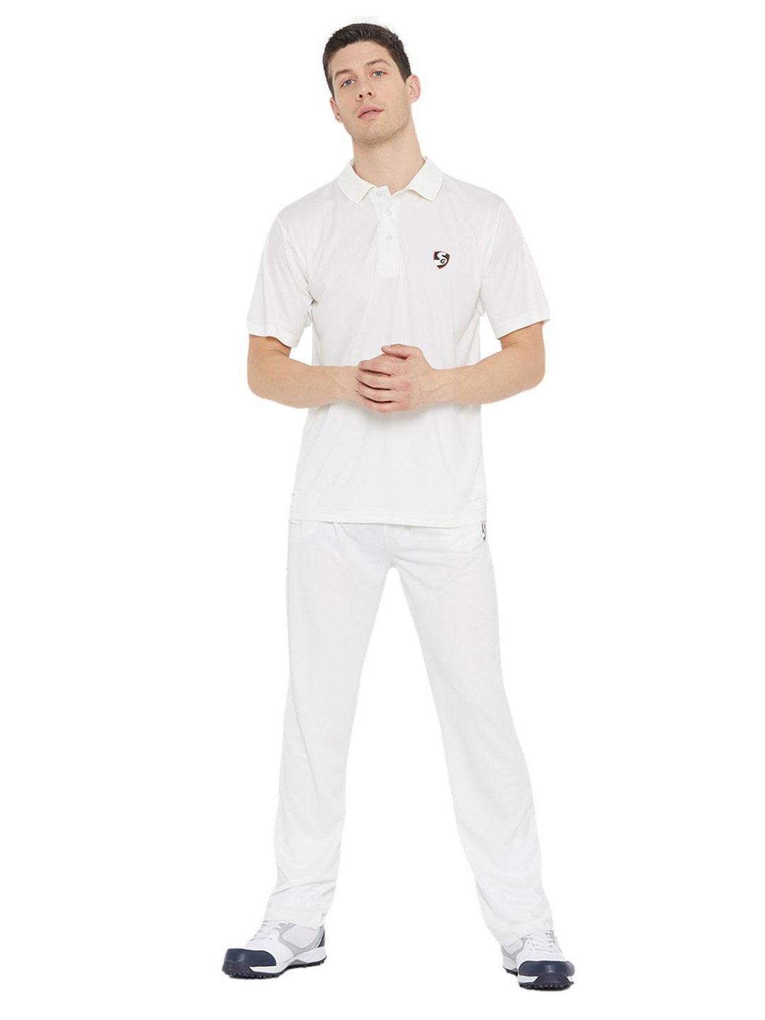 SG Men Half Sleeves Off-White Cricket Club Polo Neck Shirt (6)