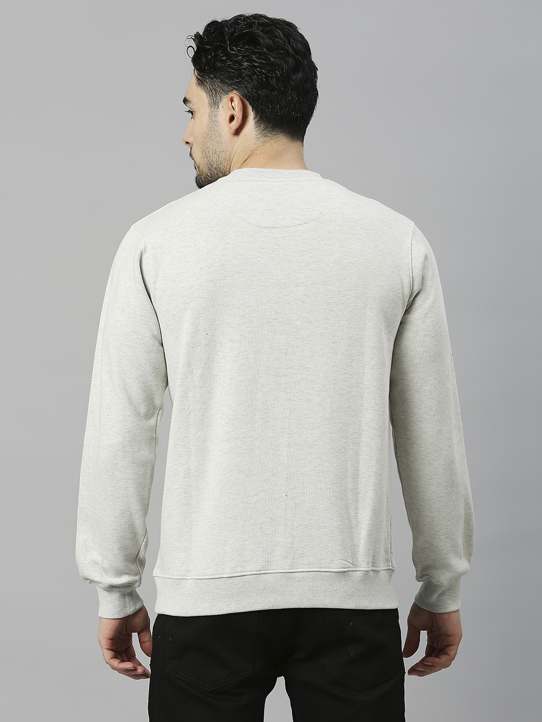 SG Men Light Grey Solid Long Sleeves Round Neck Sweatshirts (2)