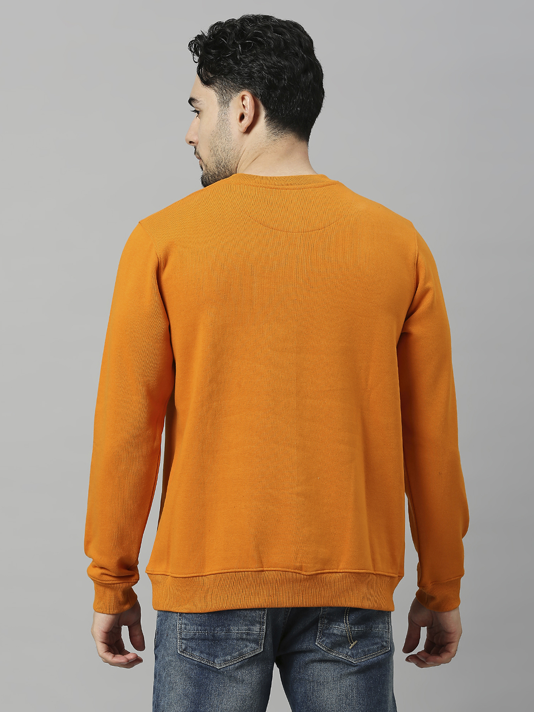 SG Men Marigold Solid Long Sleeves Round Neck Sweatshirts (2)