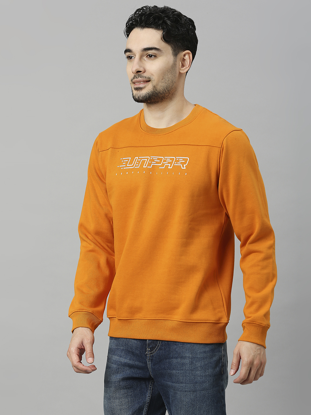 SG Men Marigold Solid Long Sleeves Round Neck Sweatshirts (3)