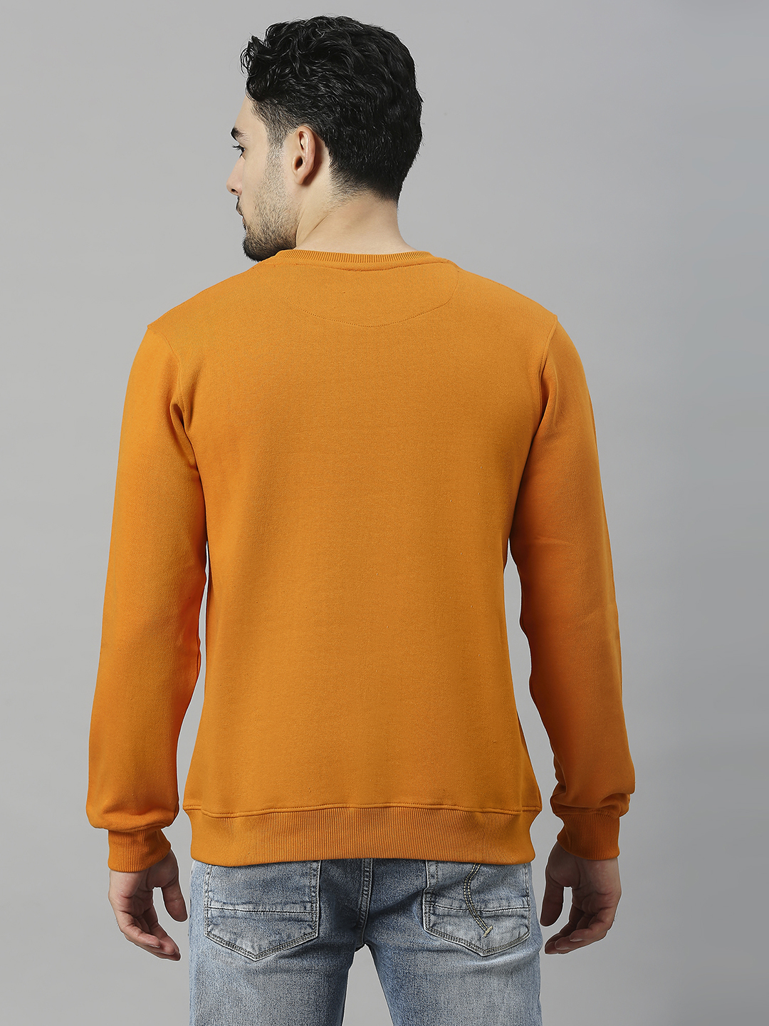 SG Men Marigold Solid Long Sleeves Round Neck Sweatshirts (2)
